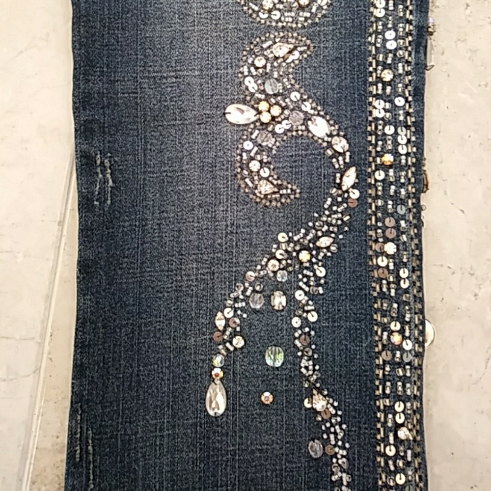 "RARE"bebe Crystal Stretch Jeans - Picture 5 of 6